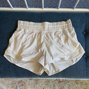 Lululemon White High Rise 2.5 inch Hotty Hot Short
